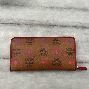 MCM Large Zip Around Wallet. Authentic. Limited edition color way!